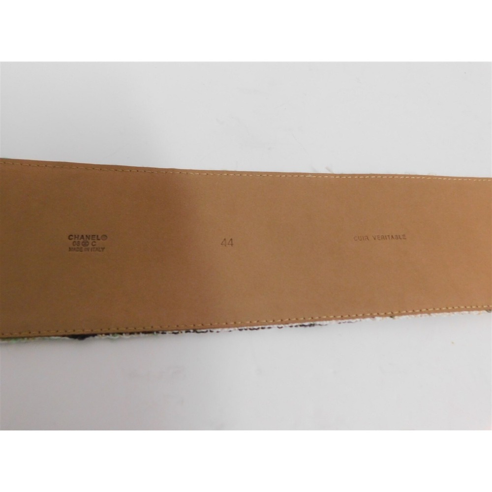 New‎ Chanel 44 Italy Multi Boucle Tweed Large Buckle Wide Belt sz 34-36 inches - Picture 3 of 3